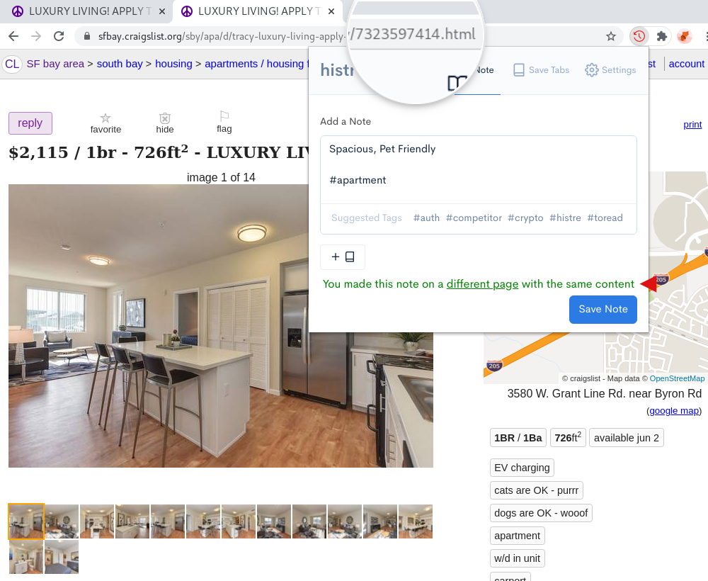 craigslist listing with focus on id