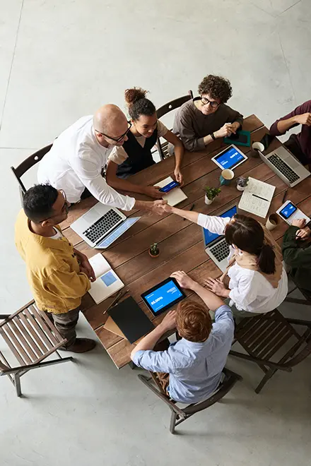 People in a business meeting making
